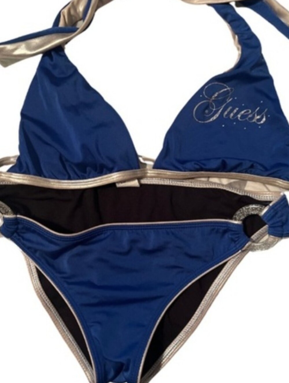 Guess Blue and Silver MEDIUM 2 PIECE Bikini Set
